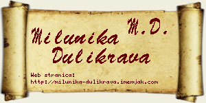 Milunika Dulikrava vizit kartica